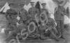Group of soldiers outside a tent. c. 1915.