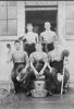 Group of five soldiers on cleaning fatigues. Unit