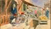 Painting of a Market. 1921. Work by Major Tom Barn