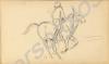 Sketch of a man playing polo. 1922. Work by Major