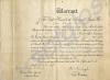 Warrant for the appointment to Warrant Officer, Cl