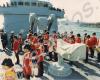 "The Glosters' Regimental Band seen on the focsle