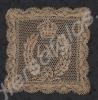 Lace tablemat sewn with LXI emblem. 2nd Battalion,