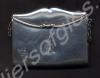 Silver dance card purse and chain. Engraved with G